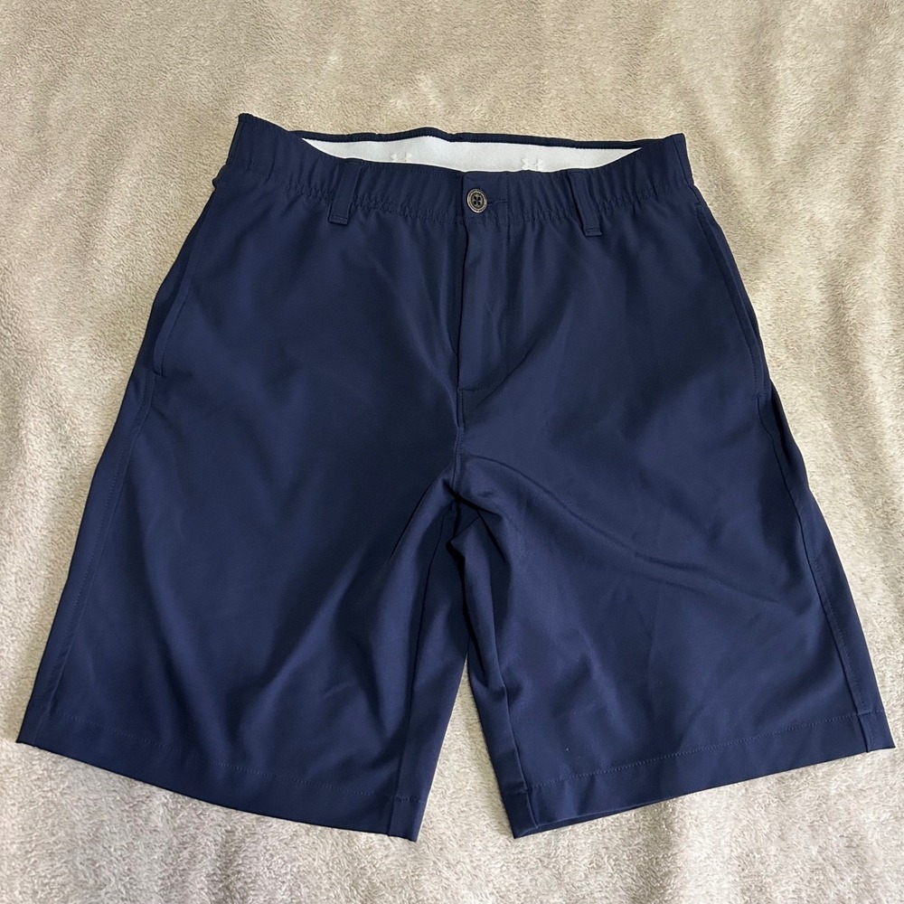 Under Armour‎ Golf Shorts Mens 30 10in Navy Blue Performance Flat Front Stretch